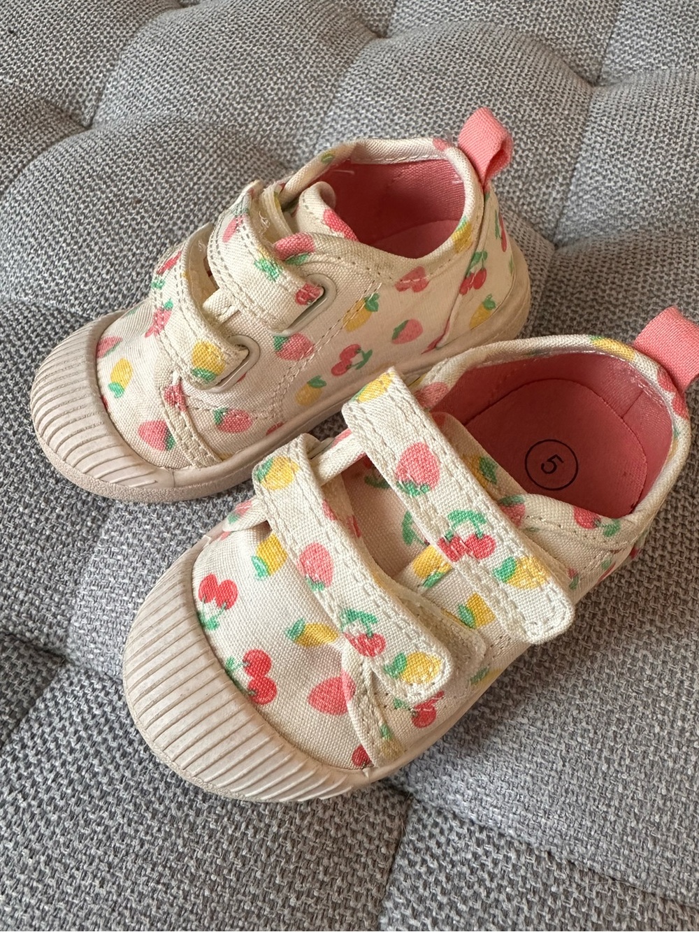 Girls Cherry & Lemon Print Canvas Sneaker